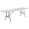 30" x 96" Bi-Fold Granite Plastic Folding Table - White - FLSH-RB-3096FH-GG