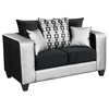 Riverstone Implosion Velvet Sofa Set - Black and Silver - FLSH-RS-4120-06LS-SET-GG