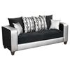 Riverstone Implosion Velvet Sofa Set - Black and Silver - FLSH-RS-4120-06LS-SET-GG