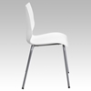 Hercules Series Stack Chair - Lumbar Support, Silver Frame, White - FLSH-RUT-288-WHITE-GG