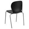 Hercules Series Stack Chair - Black, Silver Frame - FLSH-RUT-3-BK-GG