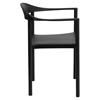 Hercules Series Cafe Stack Chair - Black Plastic - FLSH-RUT-418-BK-GG