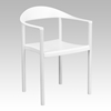 Hercules Series Cafe Stack Chair - White Plastic - FLSH-RUT-418-WH-GG