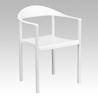 Hercules Series Cafe Stack Chair - White Plastic