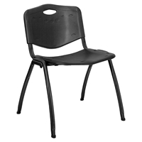 Hercules Series Stack Chair - Black Plastic