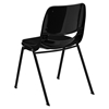 Hercules Series Shell Stack Chair - Padded Seat and Back, Black - FLSH-RUT-EO1-01-PAD-GG