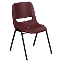 Hercules Series Shell Stack Chair - Burgundy