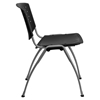 Hercules Series Stack Chair - Titanium Frame, Black Plastic - FLSH-RUT-F01A-BK-GG