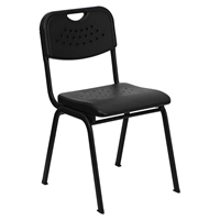 Hercules Series Stack Chair - Black, Plastic