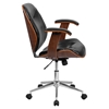 Mid Back Executive Office Chair - Black Leather, Swivel - FLSH-SD-SDM-2235-5-BK-GG