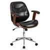 Mid Back Executive Office Chair - Black Leather, Swivel - FLSH-SD-SDM-2235-5-BK-GG