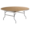 72" Round Banquet Table - Folding, Natural - FLSH-XA-72-BIRCH-M-GG