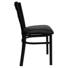 Hercules Series Side Chair - Black Frame, Black Seat, X-Back - FLSH-XU-6FOBXBK-BLKV-GG