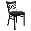 Hercules Series Side Chair - Black Frame, Black Seat, X-Back - FLSH-XU-6FOBXBK-BLKV-GG