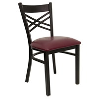 Hercules Series Side Chair - Black Frame, Burgundy Seat, X-Back