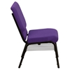 Hercules Series Stacking Church Chair - Book Rack, Purple, Gold Vein - FLSH-XU-CH-60096-PU-BAS-GG