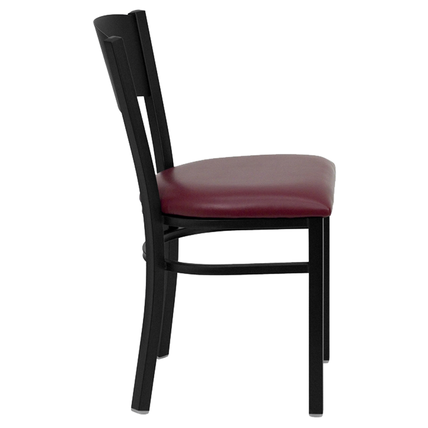 Hercules Series Metal Dining Chair - Burgundy Seat, Black, Circle Back ...