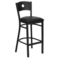 Hercules Series Metal Barstool - Black, Circle Back