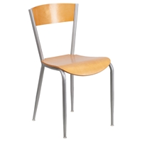 Invincible Series Metal Restaurant Chair - Natural