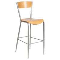 Invincible Series Metal Restaurant Barstool - Natural