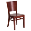 Lacey Series Wooden Side Chair - Mahogany, Solid Back - FLSH-XU-DG-W0094B-MAH-MAH-GG