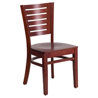 Darby Series Wooden Restaurant Chair - Mahogany, Slat Back