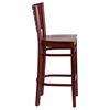 Darby Series Wooden Restaurant Barstool - Mahogany, Slat Back - FLSH-XU-DG-W0108BBAR-MAH-MAH-GG