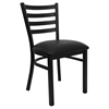 Hercules Series Metal Restaurant Chair - Black, Ladder Back - FLSH-XU-DG694BLAD-BLKV-GG