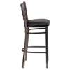 Hercules Series Metal Restaurant Barstool - Clear, Black, Ladder Back - FLSH-XU-DG697BLAD-CLR-BAR-BLKV-GG