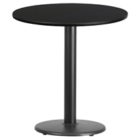 24" Round Dining Table - Black, 18" Round Pedestal Base