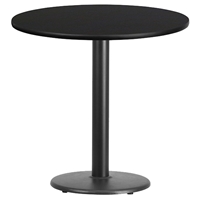 30" Round Dining Table - Black, 18" Round Pedestal Base