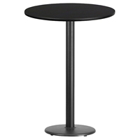 30" Round Bar Table - Black, 18" Round Pedestal Base