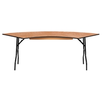 30" x 60" Serpentine Banquet Table - Folding, Natural