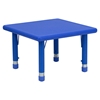 24" Square Activity Table - Height Adjustable, Blue - FLSH-YU-YCX-002-2-SQR-TBL-BLUE-GG