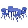 24" Square Activity Table - Height Adjustable, Blue - FLSH-YU-YCX-002-2-SQR-TBL-BLUE-GG