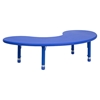 Half Moon Activity Table - Height Adjustable, Blue - FLSH-YU-YCX-004-2-MOON-TBL-BLUE-GG