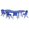 Half Moon Activity Table - Height Adjustable, Blue - FLSH-YU-YCX-004-2-MOON-TBL-BLUE-GG