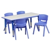 Rectangular Activity Table - Height Adjustable, Blue, Gray - FLSH-YU-YCY-060-RECT-TBL-BLUE-GG