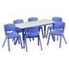 Rectangular Activity Table - Height Adjustable, Blue, Gray - FLSH-YU-YCY-060-RECT-TBL-BLUE-GG