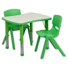 Rectangular Activity Table - Height Adjustable, Gray, Green - FLSH-YU-YCY-098-RECT-TBL-GREEN-GG