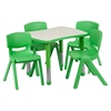 Rectangular Activity Table - Height Adjustable, Gray, Green - FLSH-YU-YCY-098-RECT-TBL-GREEN-GG