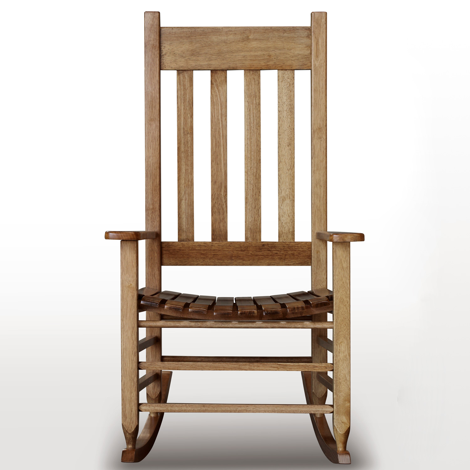 Plantation Rocking Chair Slat Back Seat Maple Stain DCG Stores