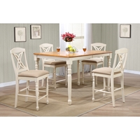 5-Piece Counter Dining Set - Butterfly Back, Caramel and Biscotti