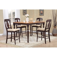 5-Piece Napoleon Back Counter Dining Set - Whiskey and Mocha