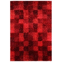 Daley Hand Woven Shaggy Rug in Wine Red