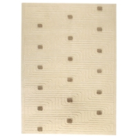 Nurhan Hand Knotted Indo Tibetan Wool Rug in Off-White