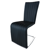 Side-416 Side Chair - Black, Chrome Leg