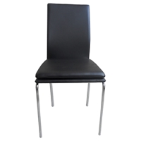 Side-414 Side Chair - Black, Chrome Leg