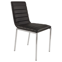 Side-456 Side Chair - Black, Chrome Leg