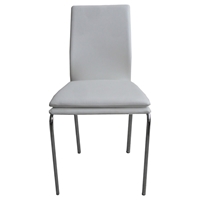 Side-414 Side Chair - White, Chrome Leg